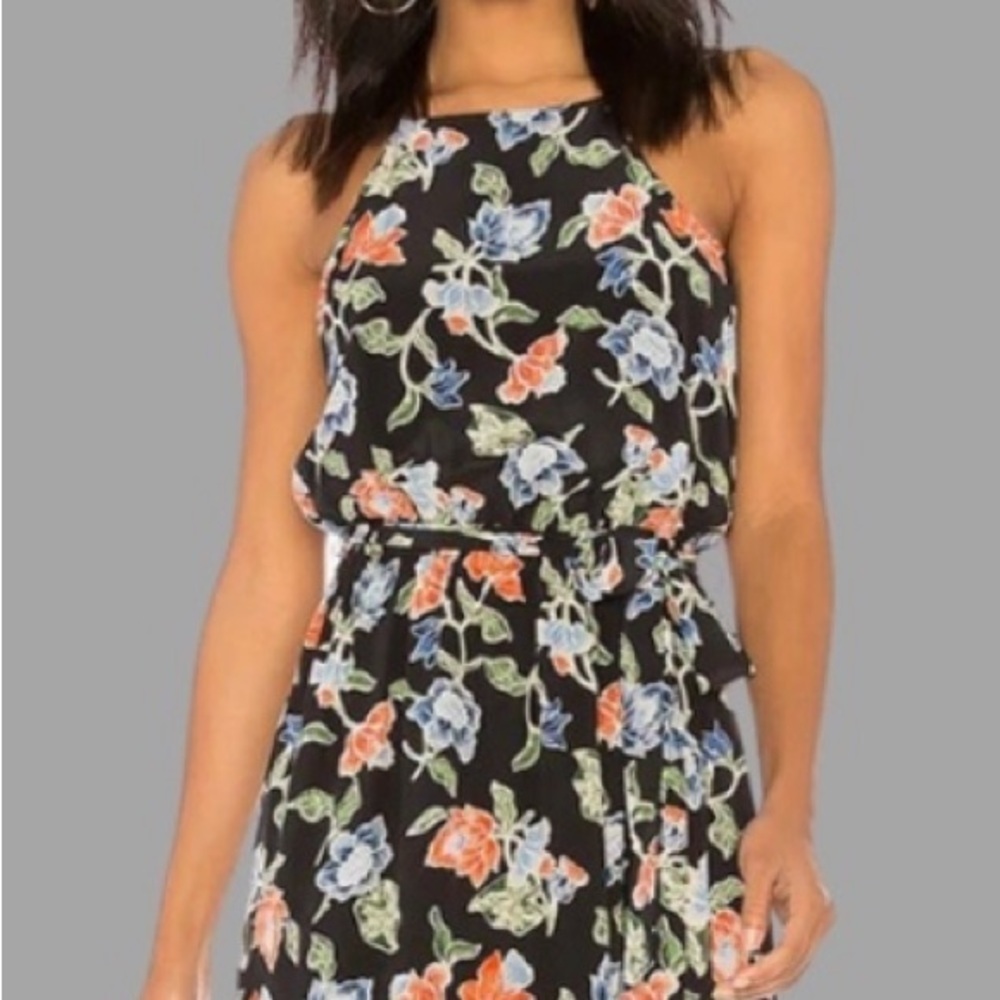 Joie Sz Small Midi Silk Sundress with Floral Design and Halter Neckline